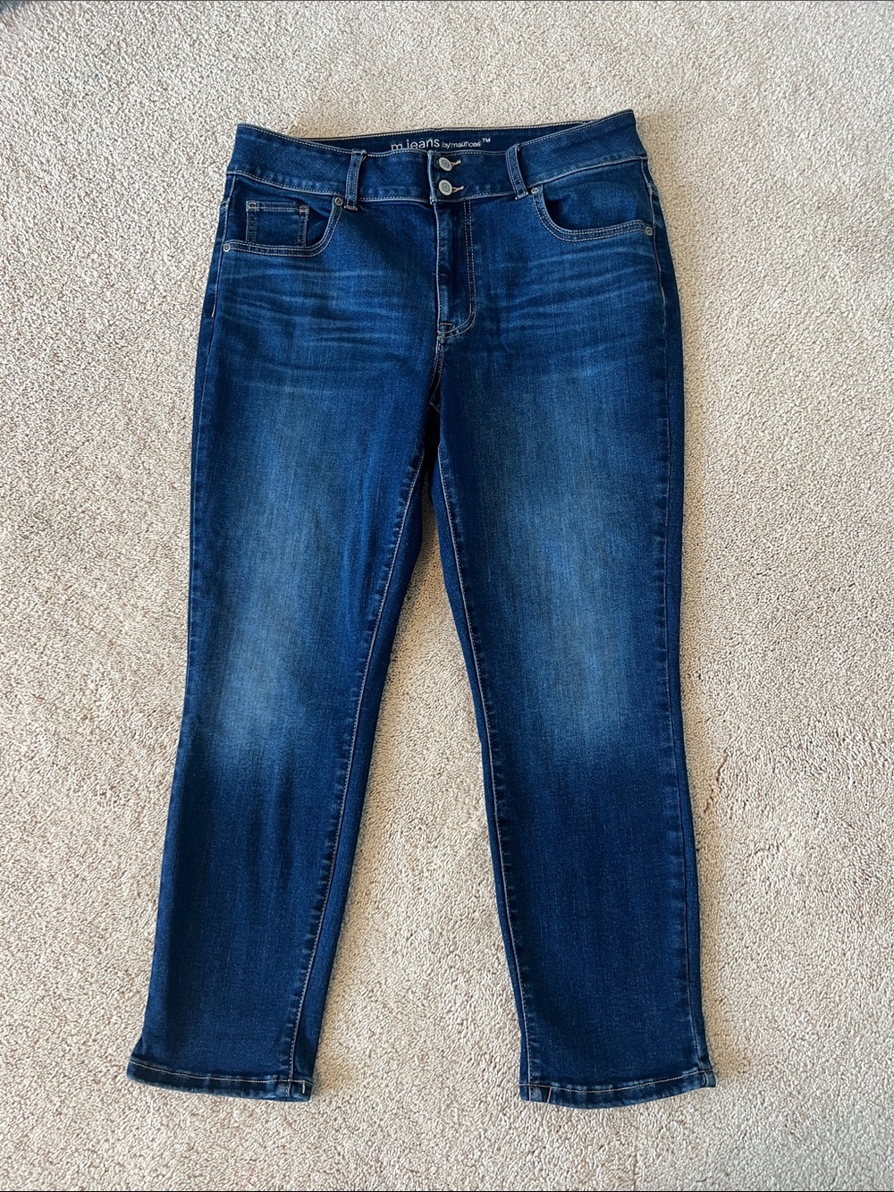 Maurices Dark Blue Cropped Slim Jeans Size 14W